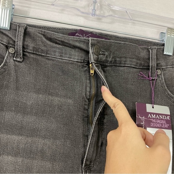 New Gloria Vanderbilt Gray Classic Straight Leg High Rise Jeans size 20 - Picture 4 of 10